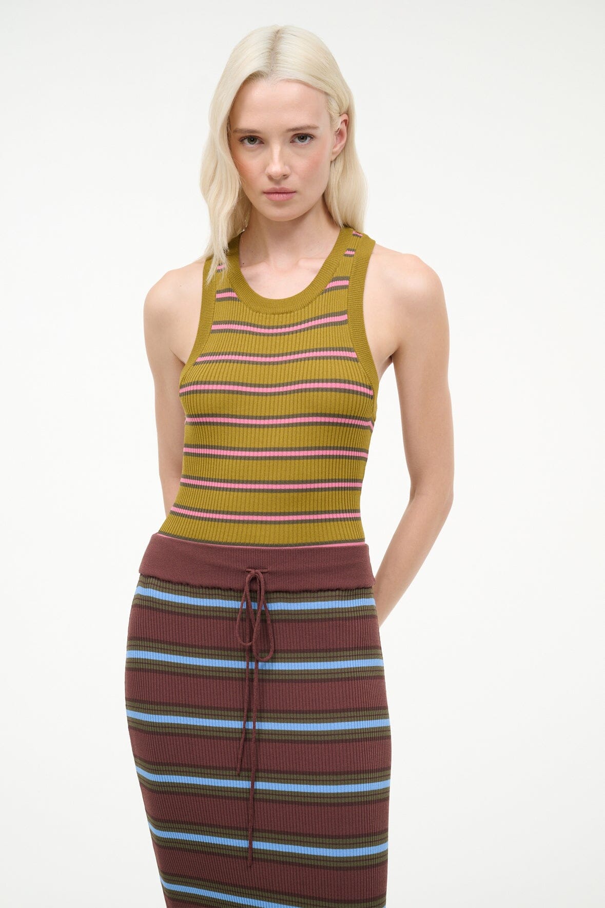 STAUD | Abbott Dress Redondo Stripe Multi