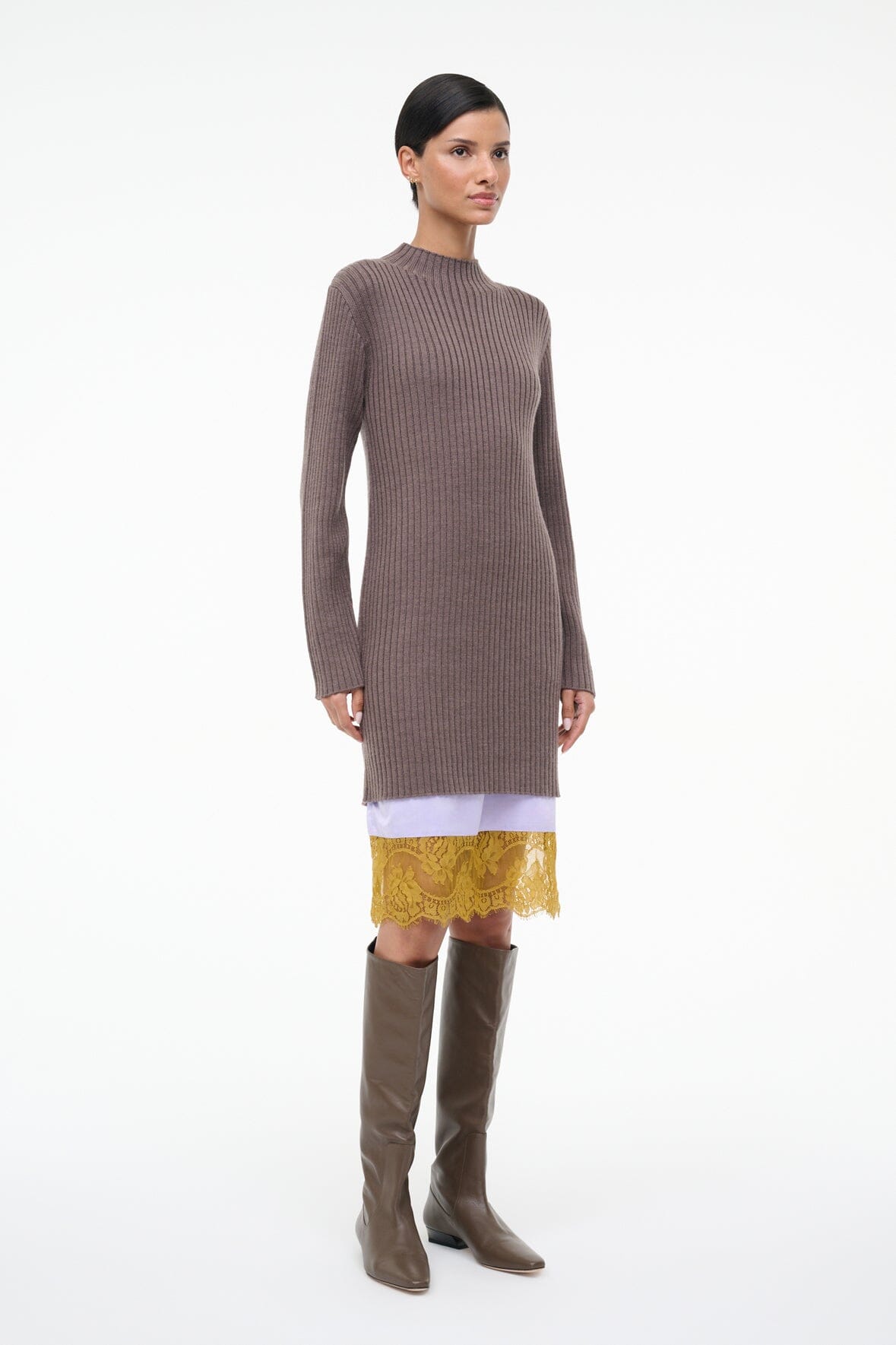 STAUD | Willow Sweater Dress Truffle
