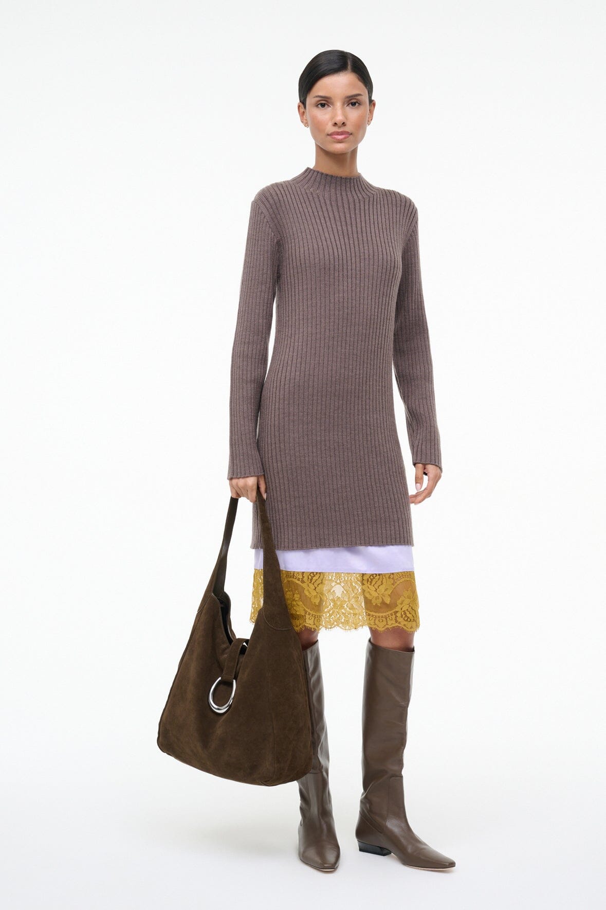 STAUD | Willow Sweater Dress Truffle