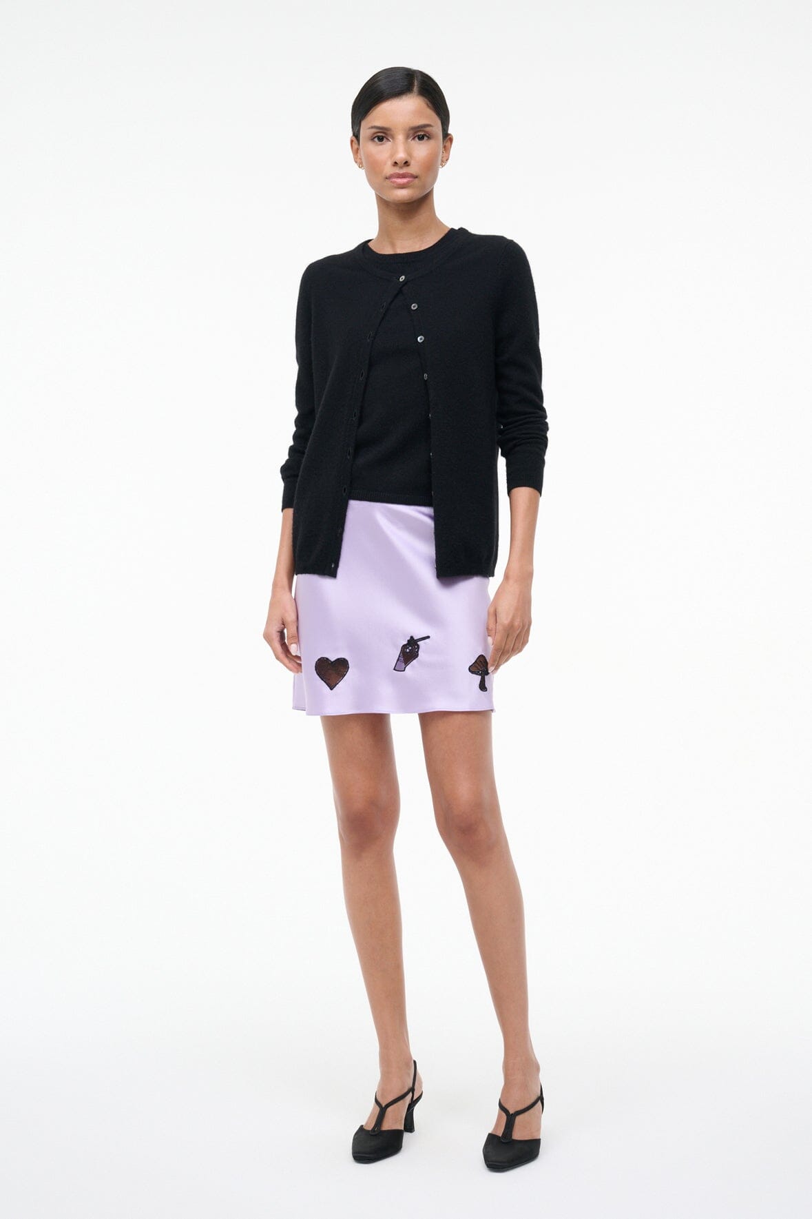 STAUD | Kin Silk Mini Skirt Wisteria