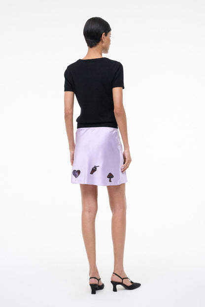 STAUD | Kin Silk Mini Skirt Wisteria