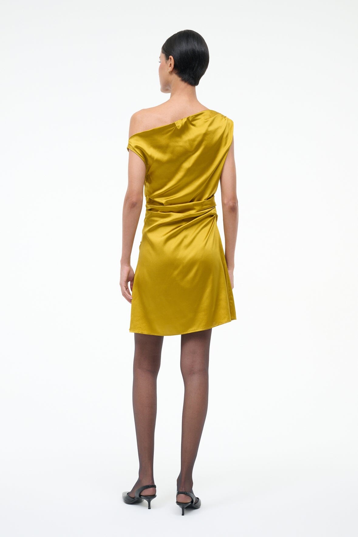 STAUD | Mini Phare Silk Dress Turmeric