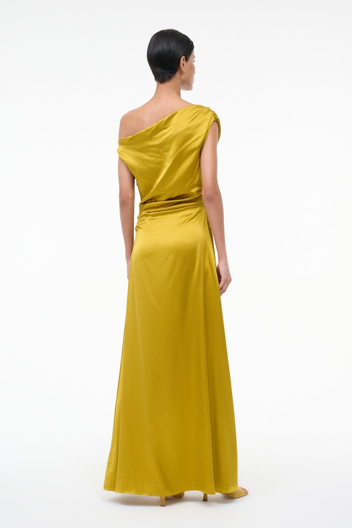 STAUD | Maxi Phare Silk Dress Turmeric