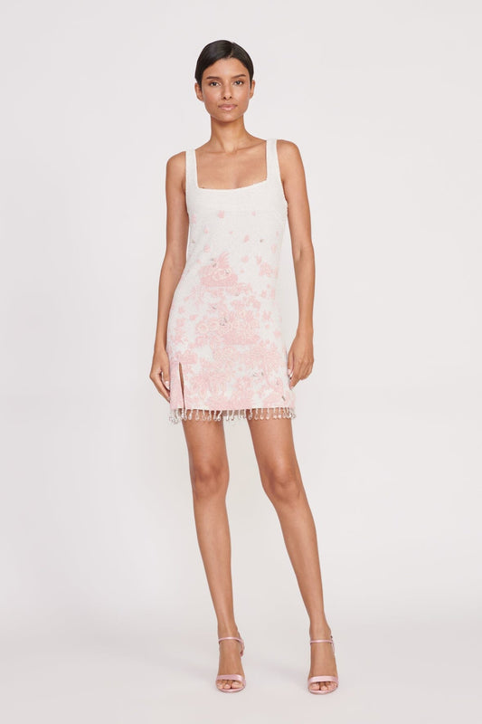 STAUD | Le Sable Dress Ivory Cherry Blossom Toile