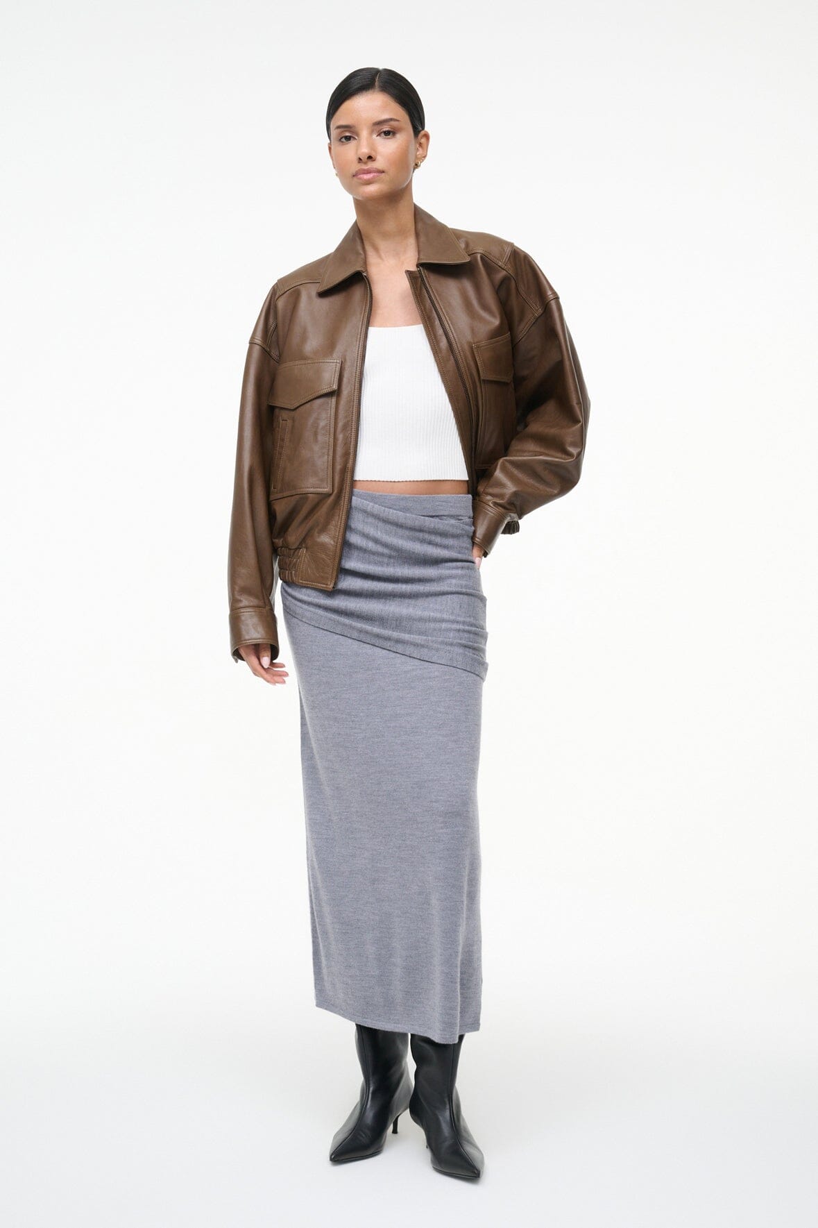 STAUD | Wilma Skirt Heather Grey