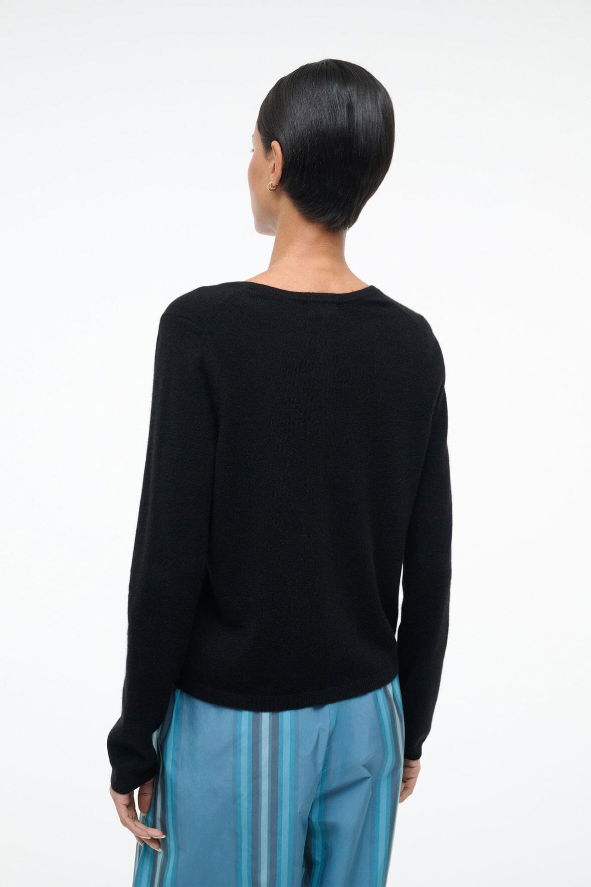 STAUD | Midnight Cashmere Cardigan Black Patchwork