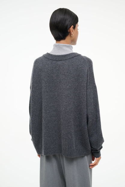 STAUD | Doris Cashmere Sweater Charcoal
