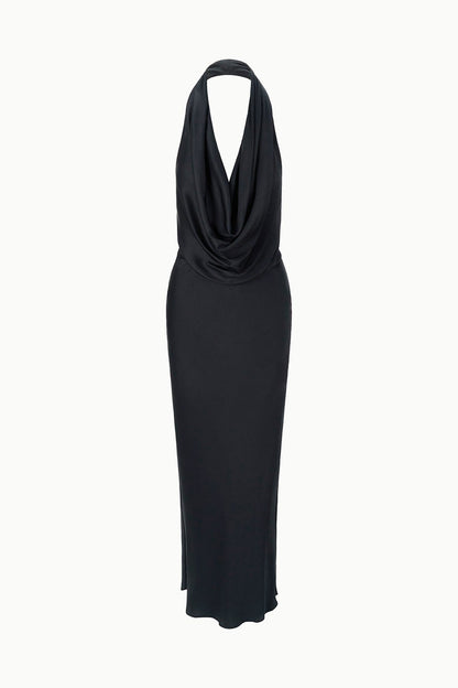STAUD | Poppi Silk Dress Black