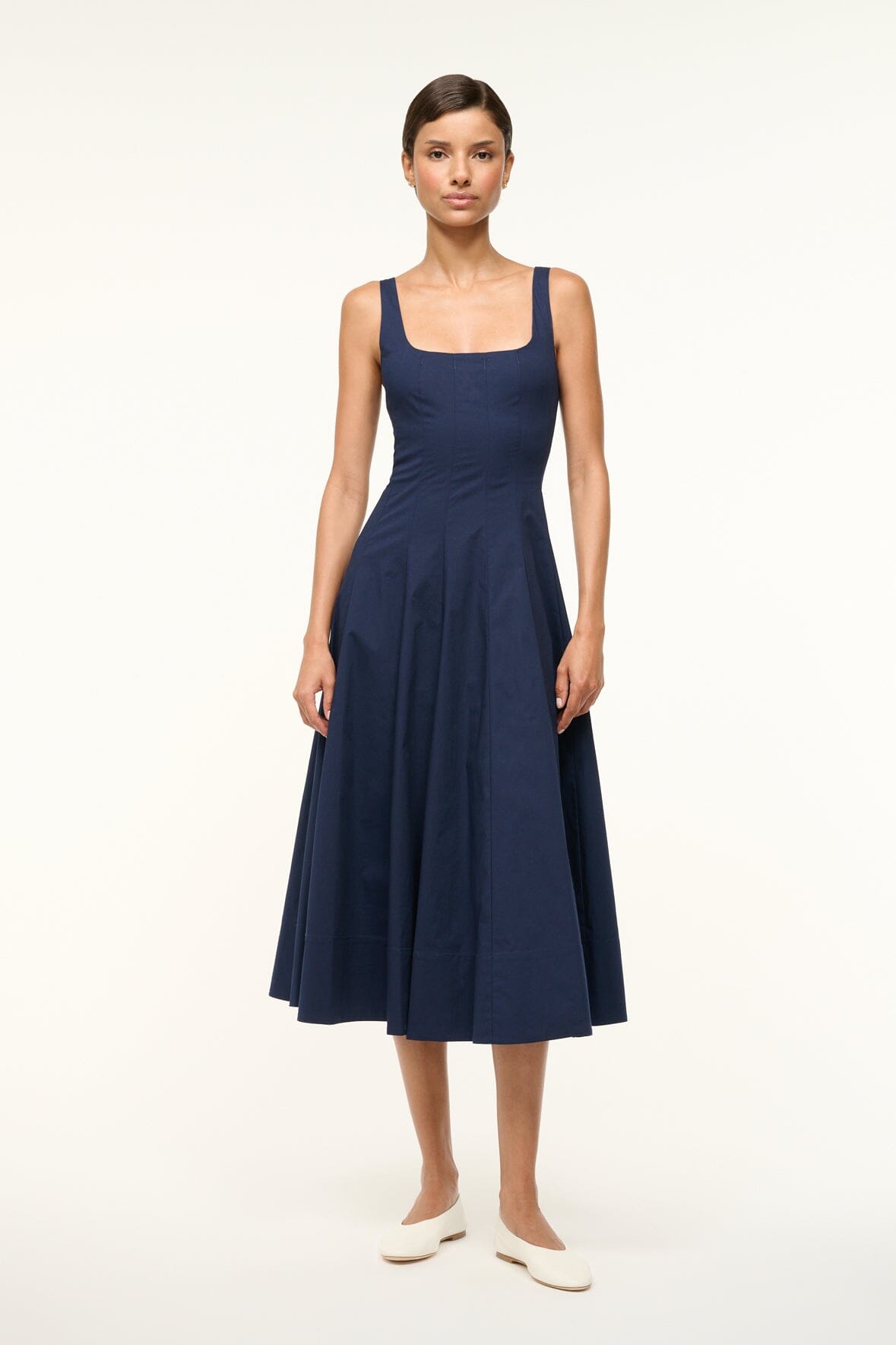 STAUD | Wells Dress Navy 1