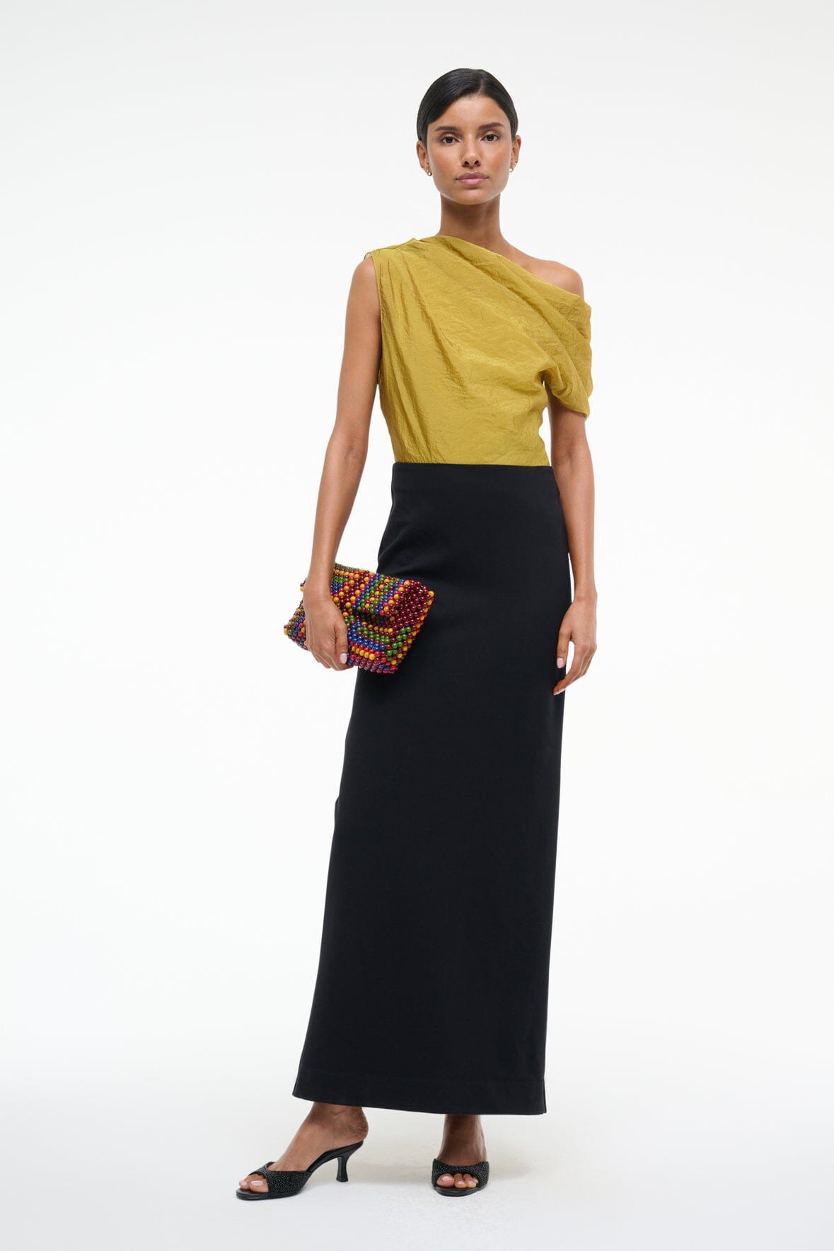 STAUD | Topaz Dress Chartreuse/Black