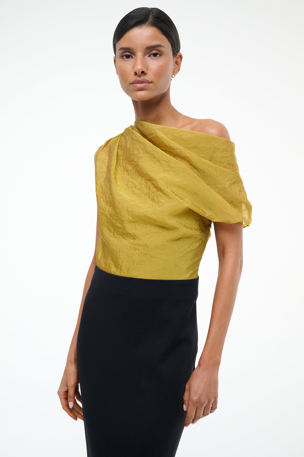 STAUD | Topaz Dress Chartreuse/Black
