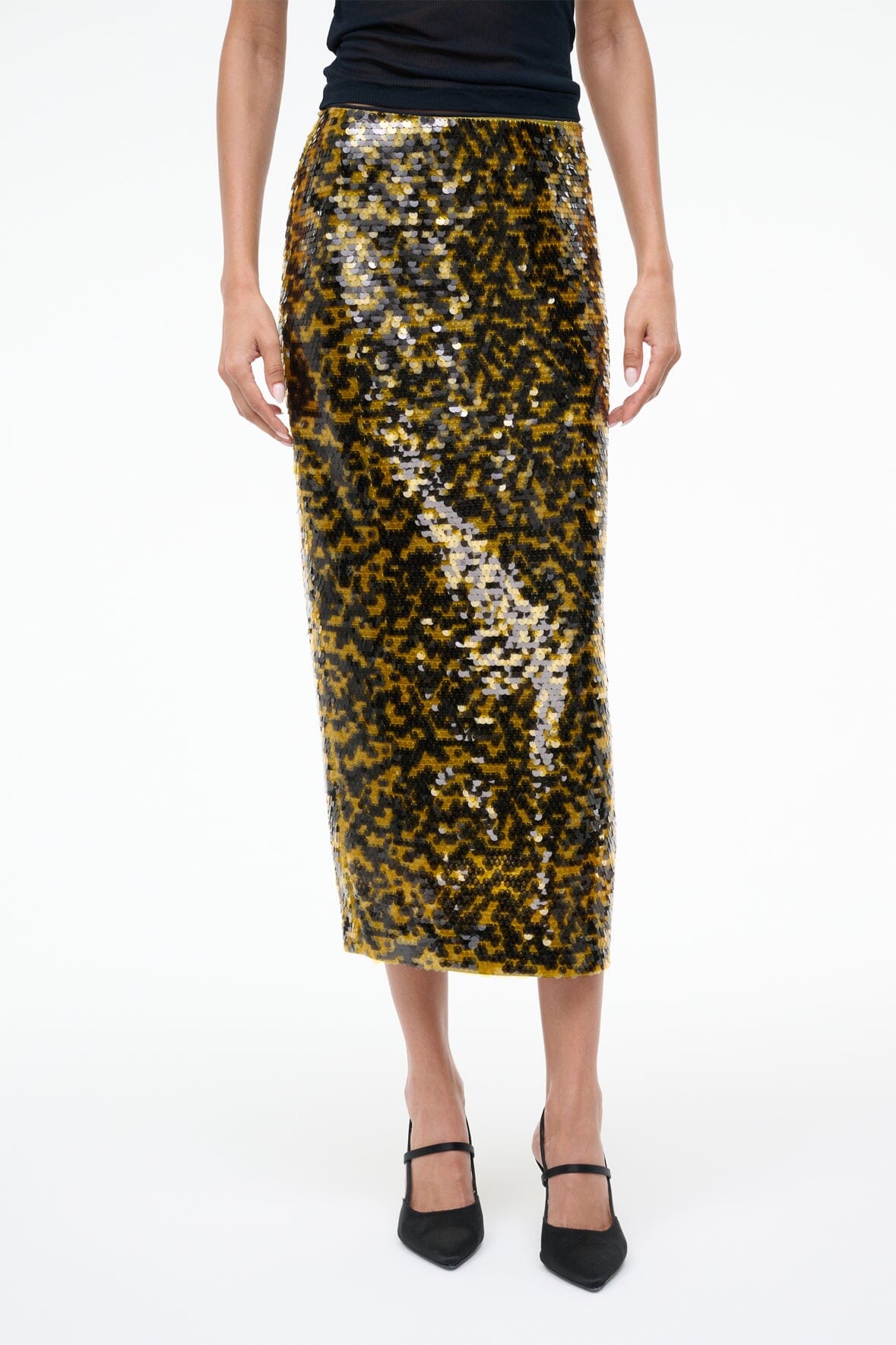 STAUD | Ciara Skirt Turmeric Black