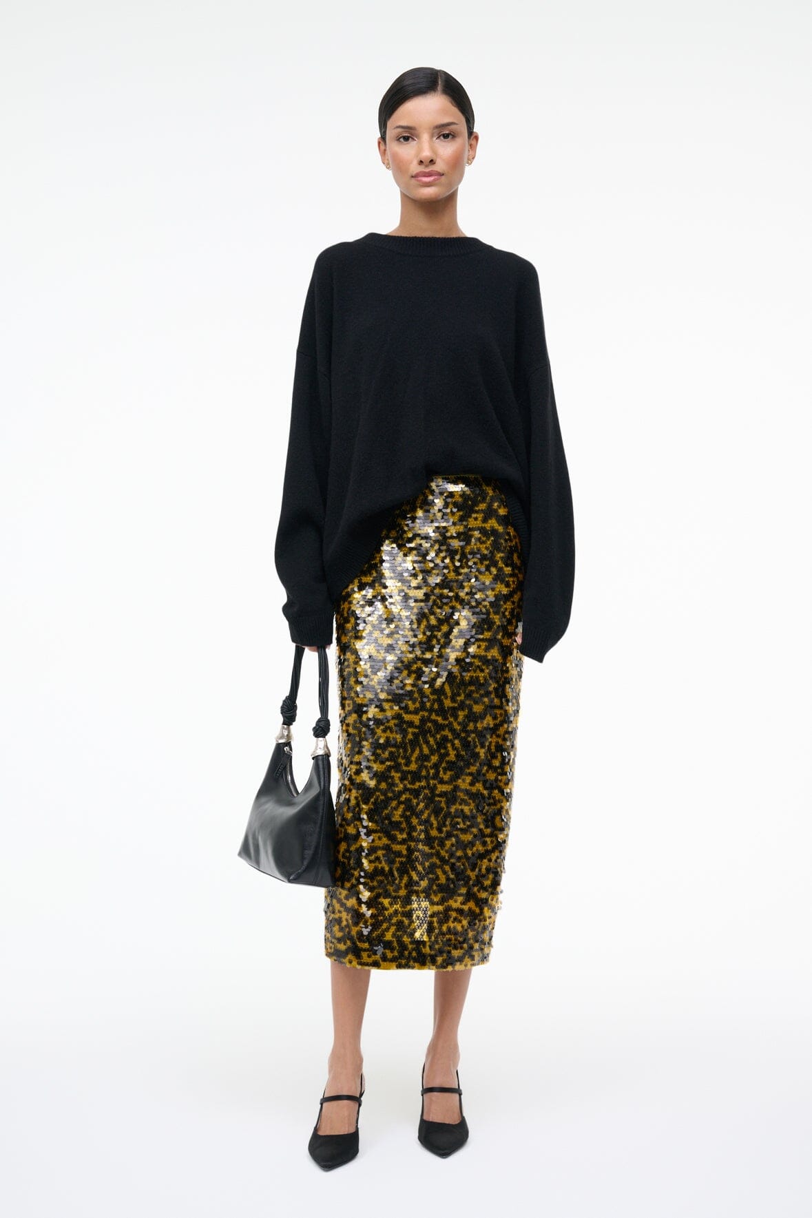 STAUD | Ciara Skirt Turmeric Black
