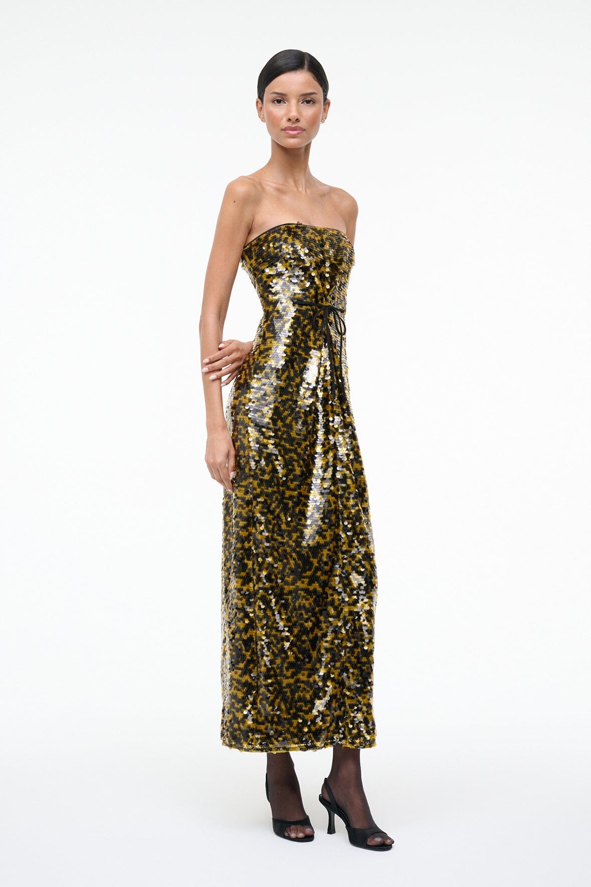STAUD | Cece Dress Turmeric Black