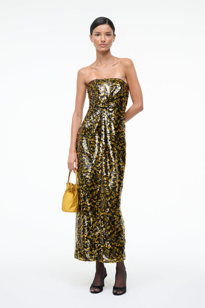 STAUD | Cece Dress Turmeric Black