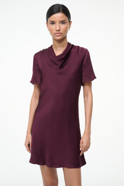 STAUD | Iris Silk Dress Syrah