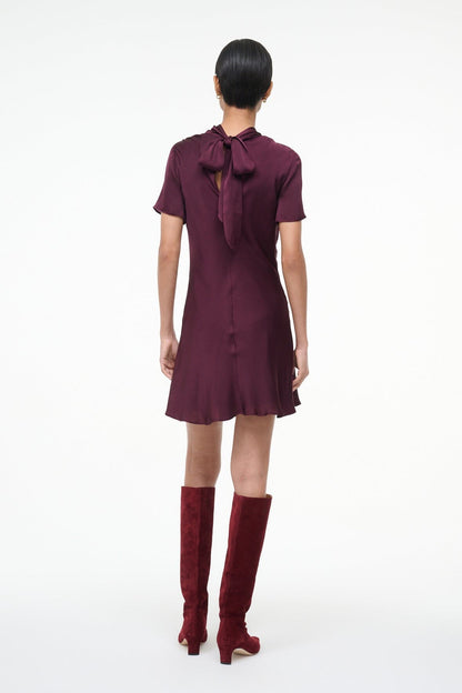 STAUD | Iris Silk Dress Syrah