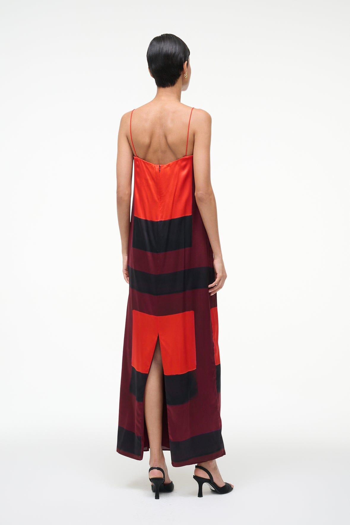 STAUD | Mae Silk Dress Ruby Prism