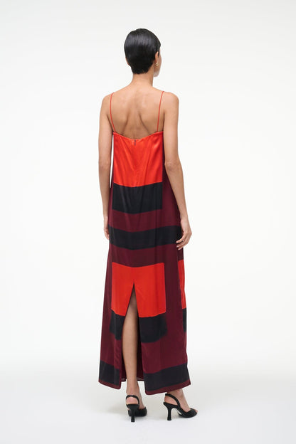 STAUD | Mae Silk Dress Ruby Prism
