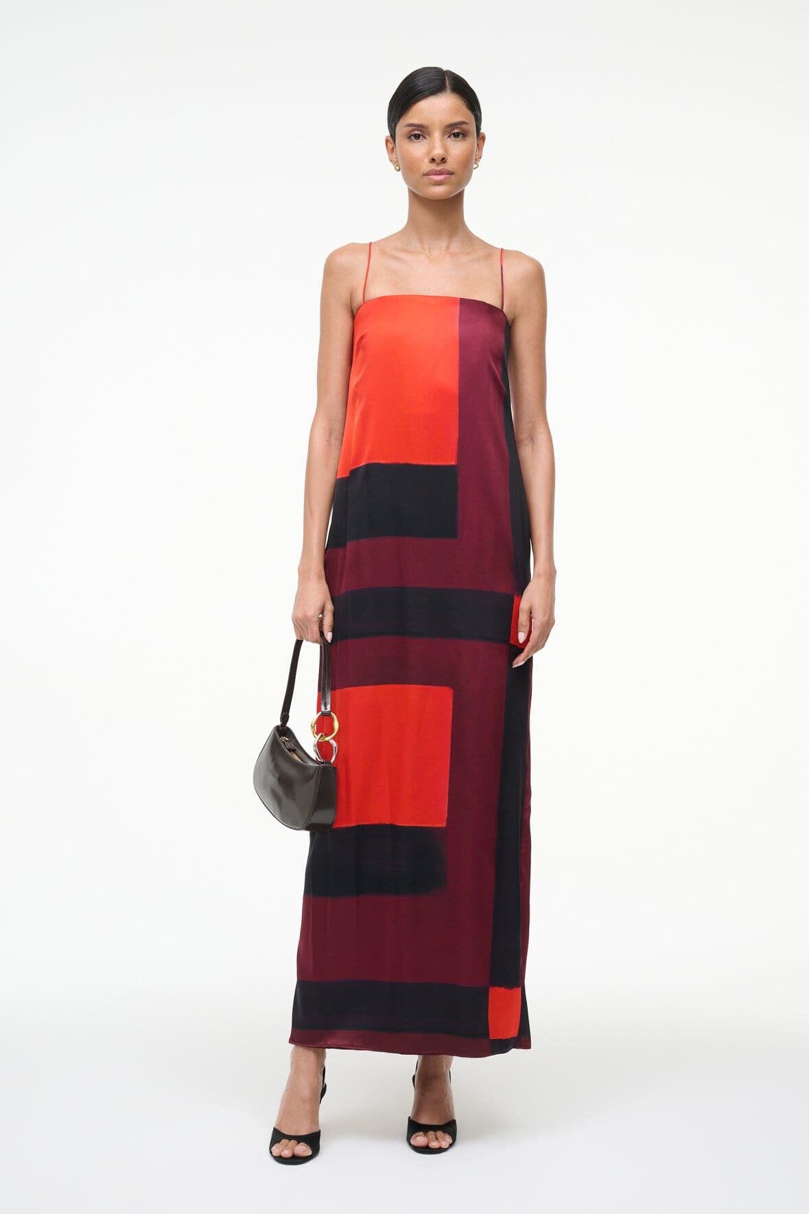 STAUD | Mae Silk Dress Ruby Prism