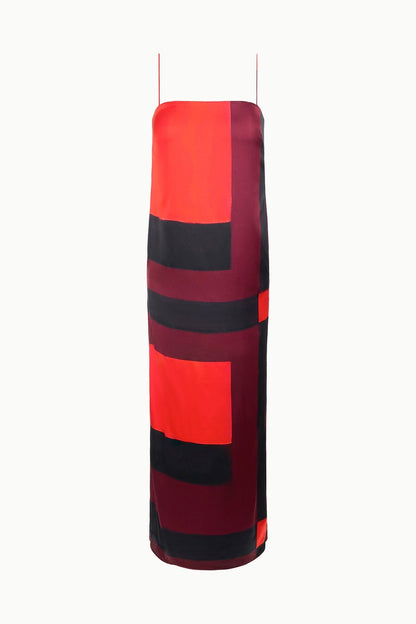 STAUD | Mae Silk Dress Ruby Prism