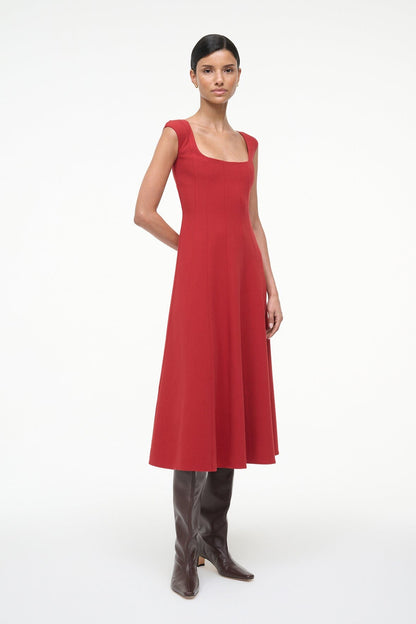 STAUD | Charlotte Dress Rouge