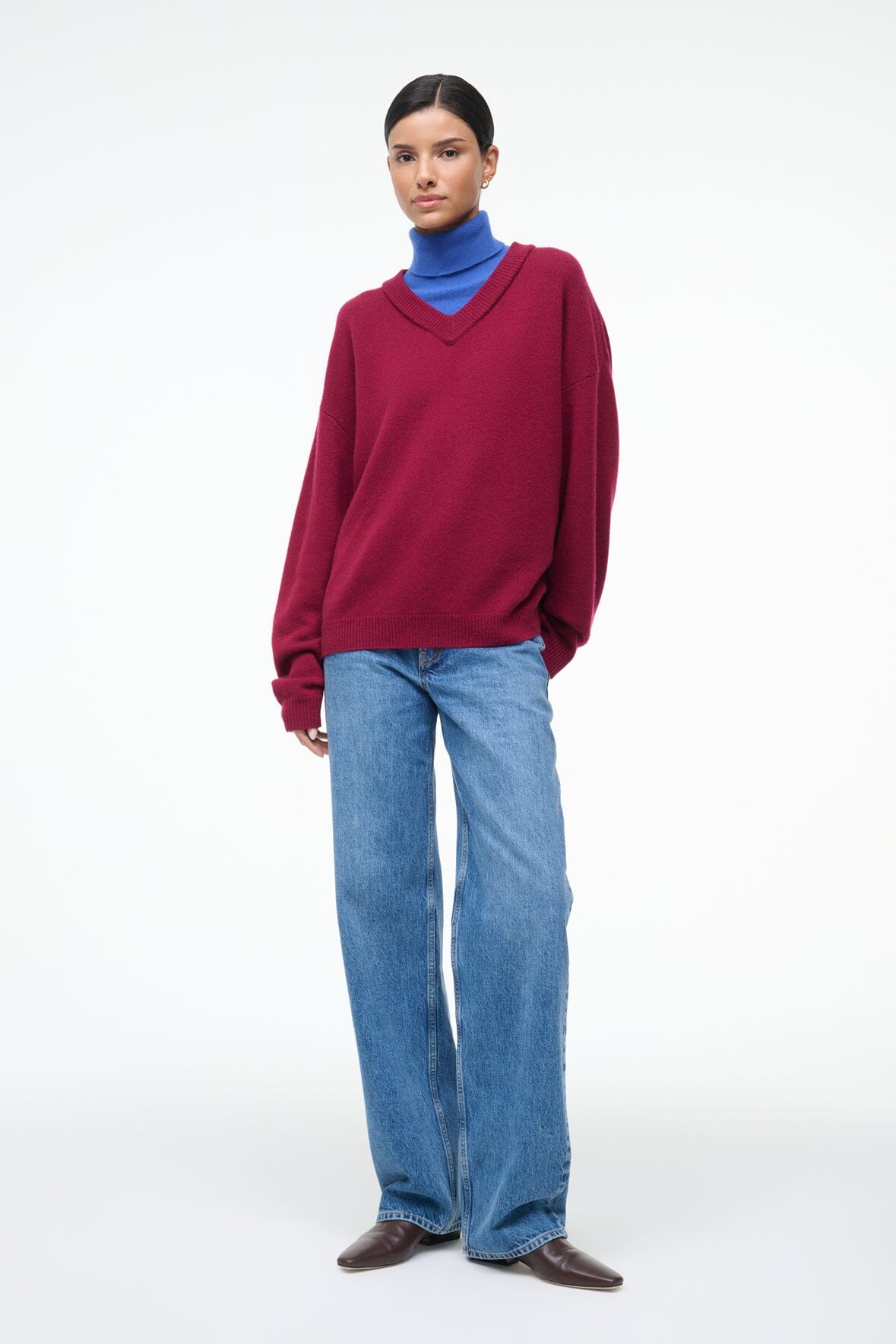 STAUD | Doris Cashmere Sweater Crimson Sapphire