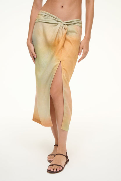 STAUD | Porto Linen Skirt Pastel Clouds