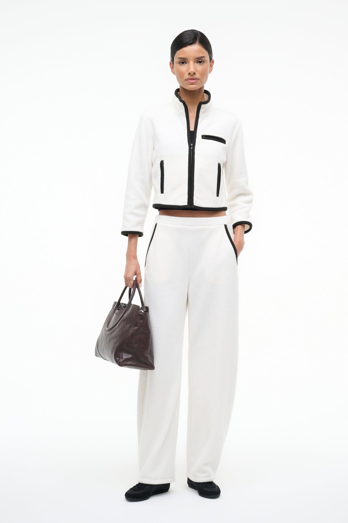 STAUD | Jeter Jacket Ivory Black
