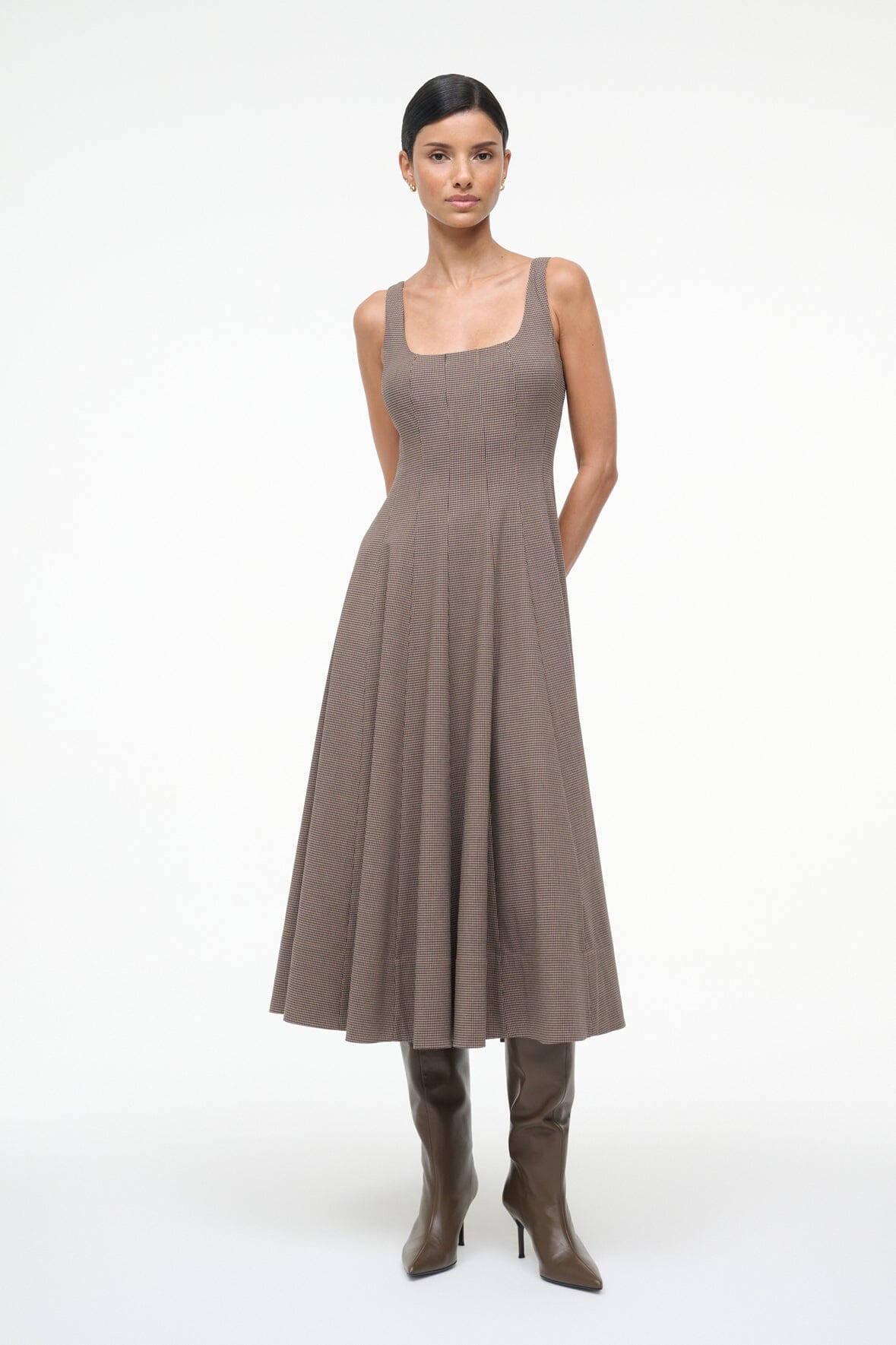 STAUD | Wells Dress Houndstooth