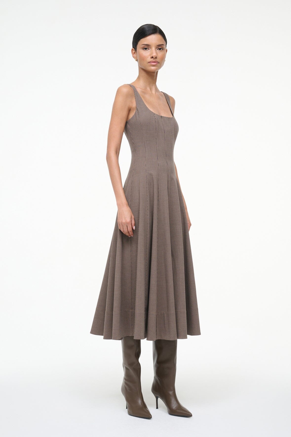 STAUD | Wells Dress Houndstooth