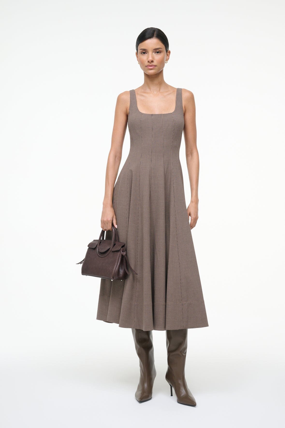 STAUD | Wells Dress Houndstooth