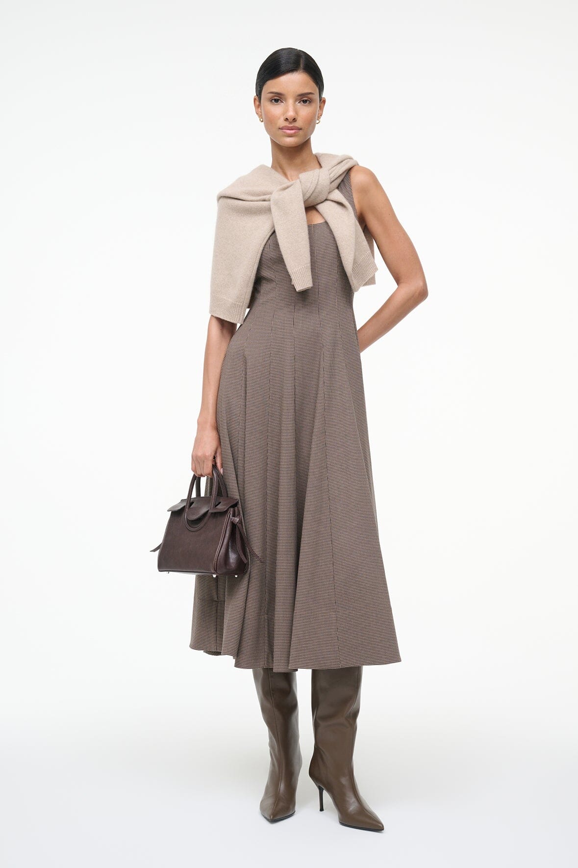 STAUD | Wells Dress Houndstooth