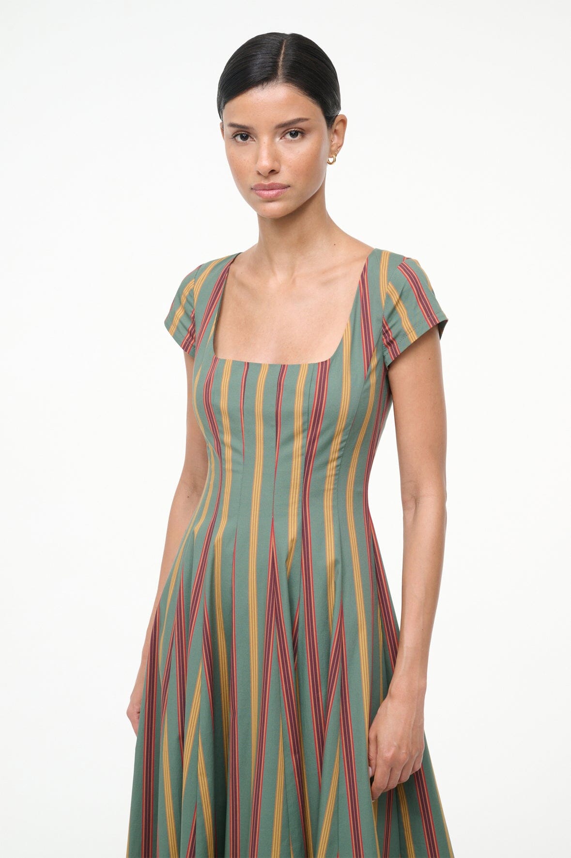 STAUD | Short Sleeve Wells Dress Trailblazer Stripe