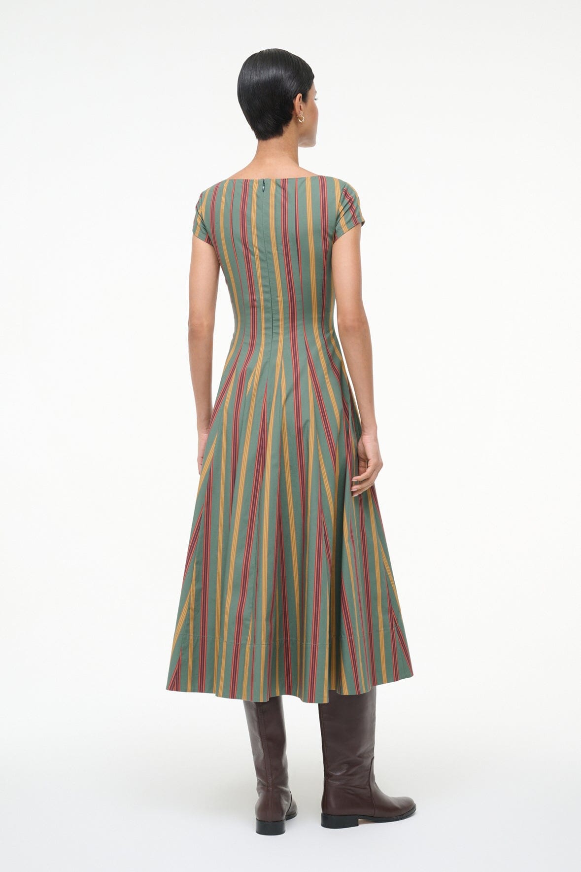STAUD | Short Sleeve Wells Dress Trailblazer Stripe