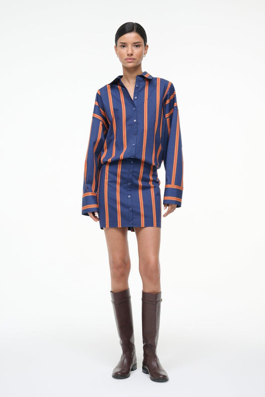 STAUD | Cynthia Dress Railroad Stripe