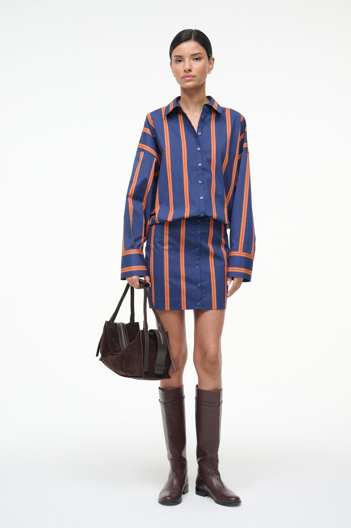 STAUD | Cynthia Dress Railroad Stripe