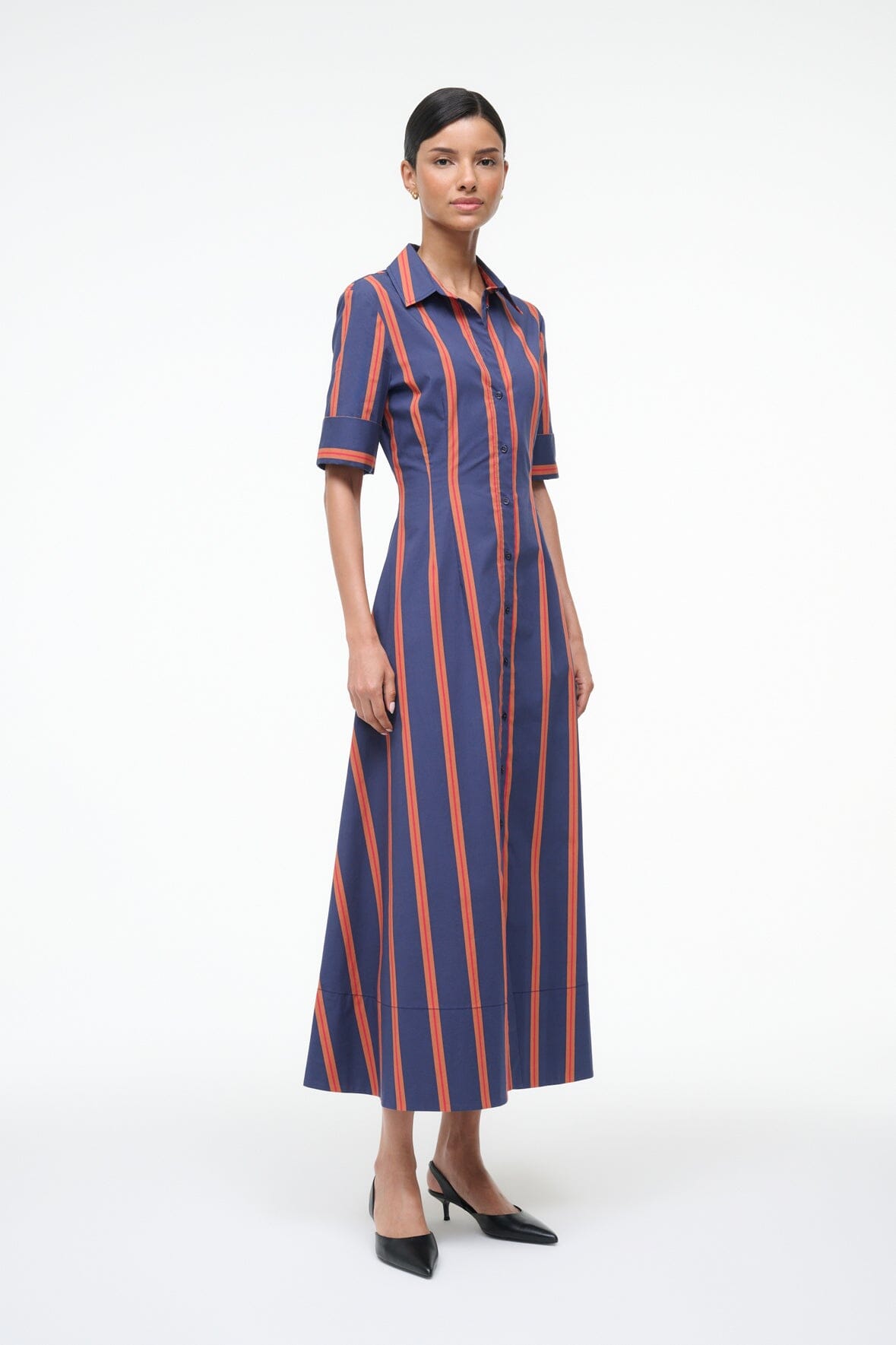 STAUD | Joan Dress Railroad Stripe