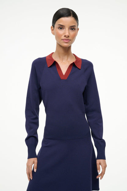 STAUD | Gene Dress Navy Sangria