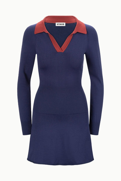 STAUD | Gene Dress Navy Sangria