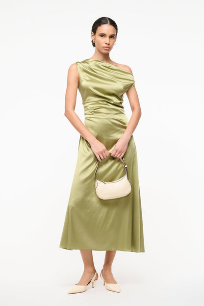 STAUD | Phare Silk Dress Moss