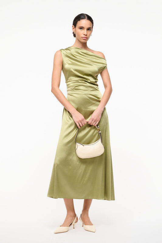 STAUD | Phare Silk Dress Moss
