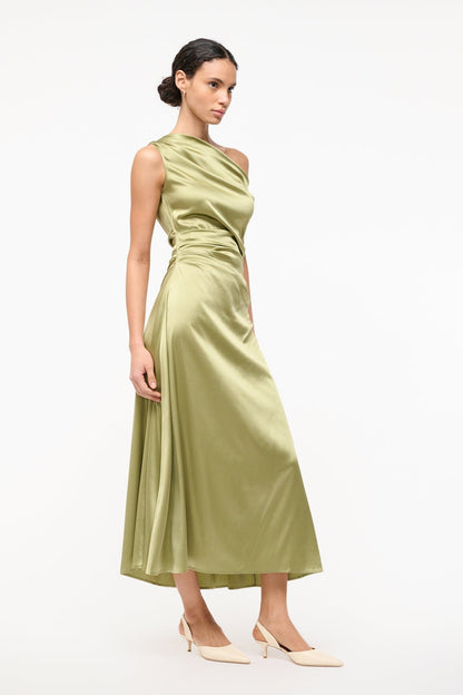 STAUD | Phare Silk Dress Moss