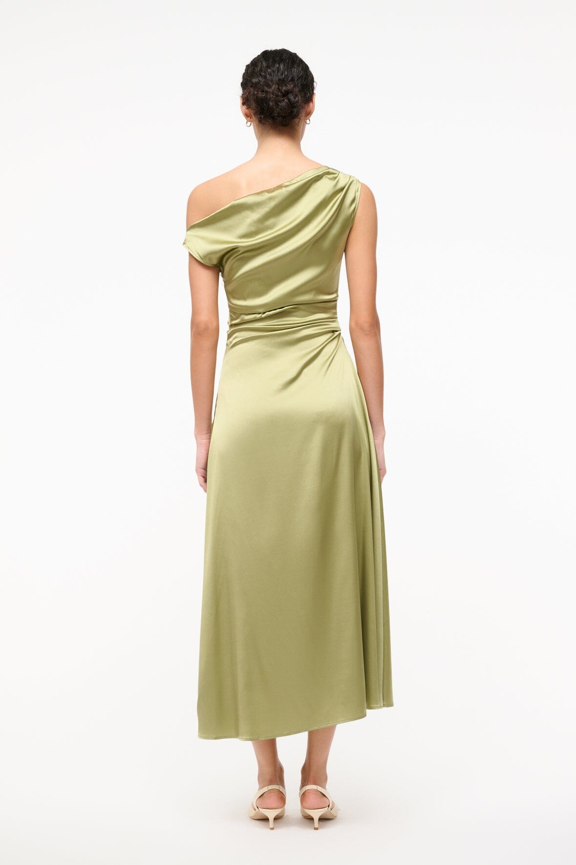 STAUD | Phare Silk Dress Moss