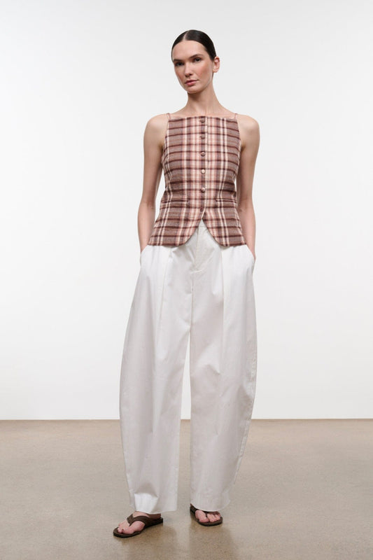 STAUD | Una Top Tuscany Plaid