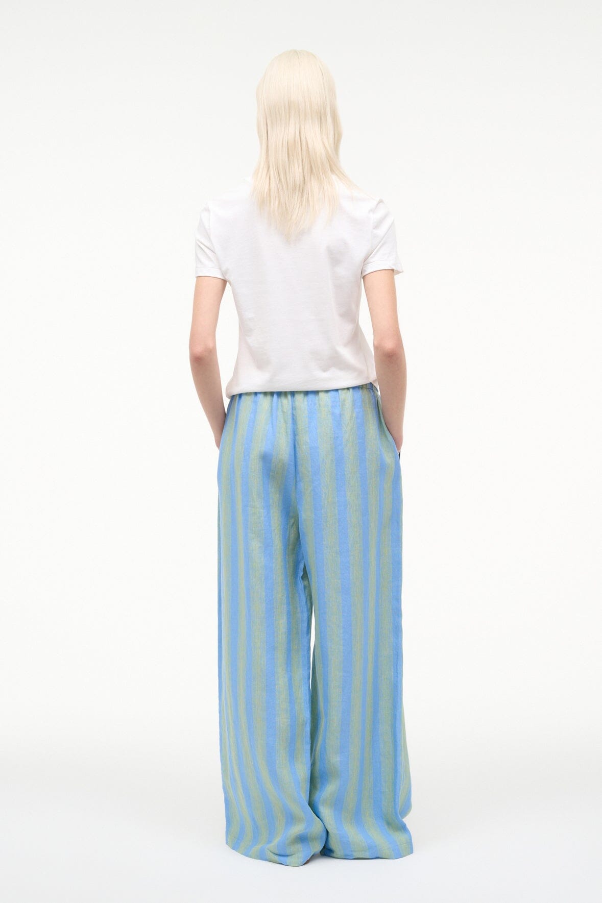 STAUD | Mateo Linen Pant Seaport Stripe