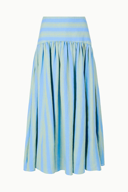 STAUD | Procida Linen Skirt Seaport Stripe