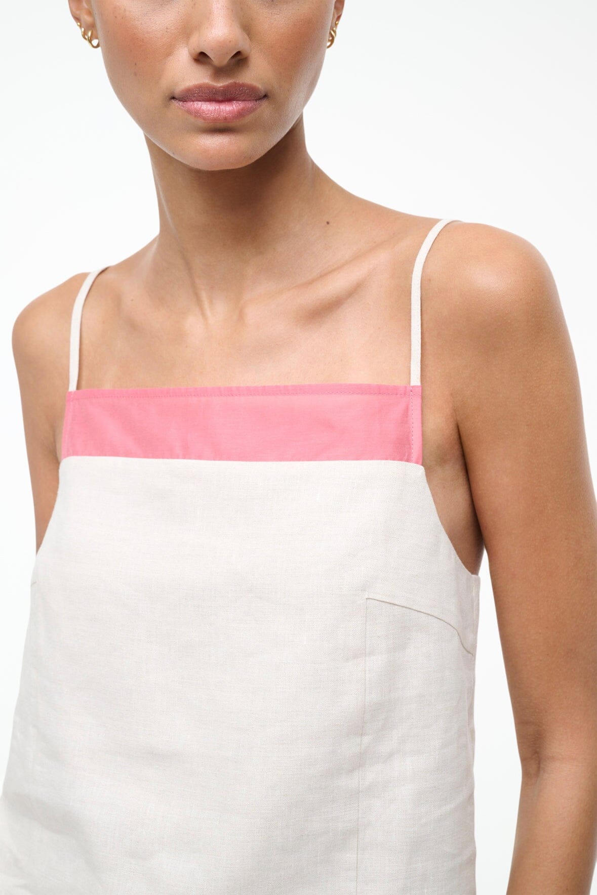STAUD | Maisie Linen Top Blush Canyon
