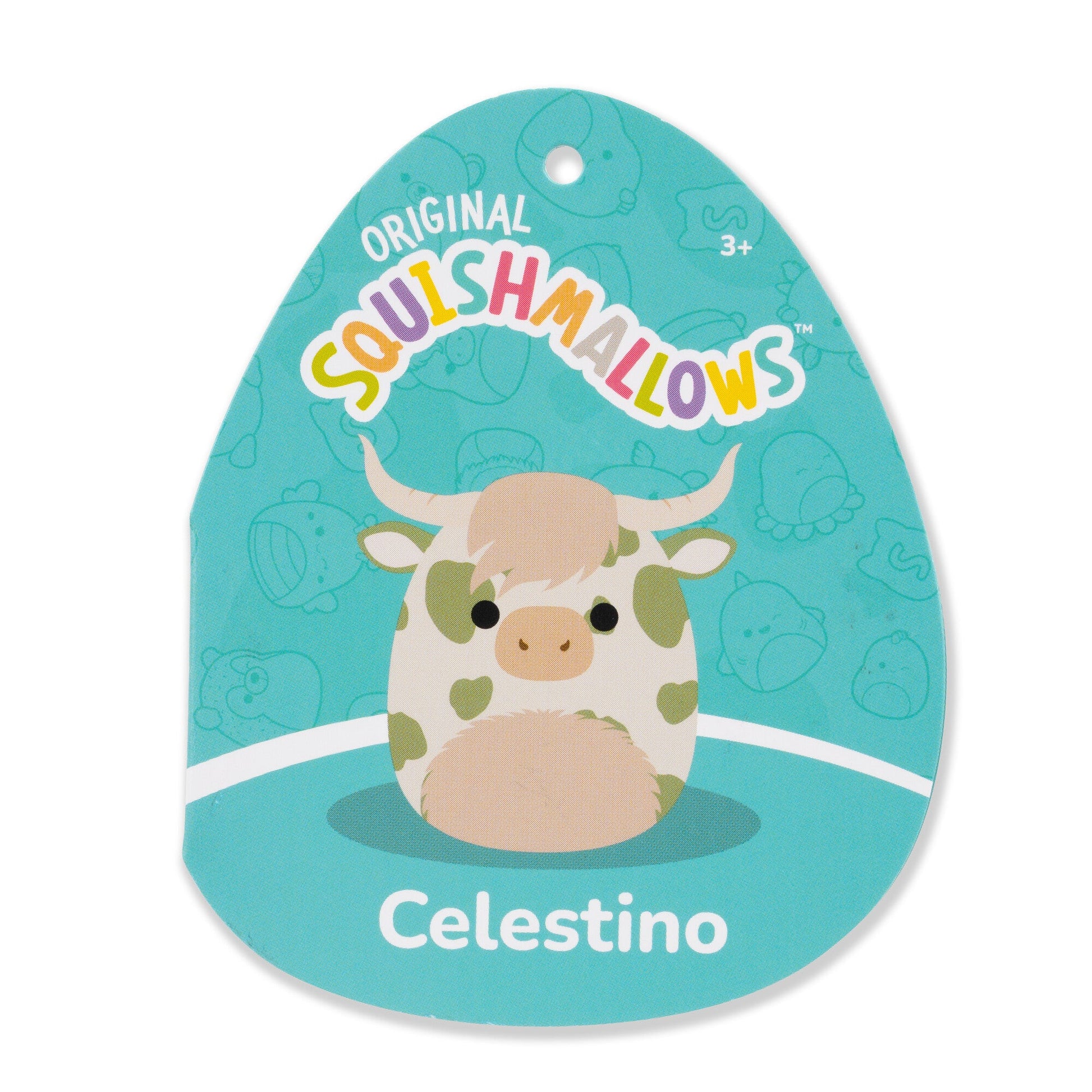 Squishmallows - Squishmallows 20" Celestino the Sage Green Spotted Highland Cow | Jazwares