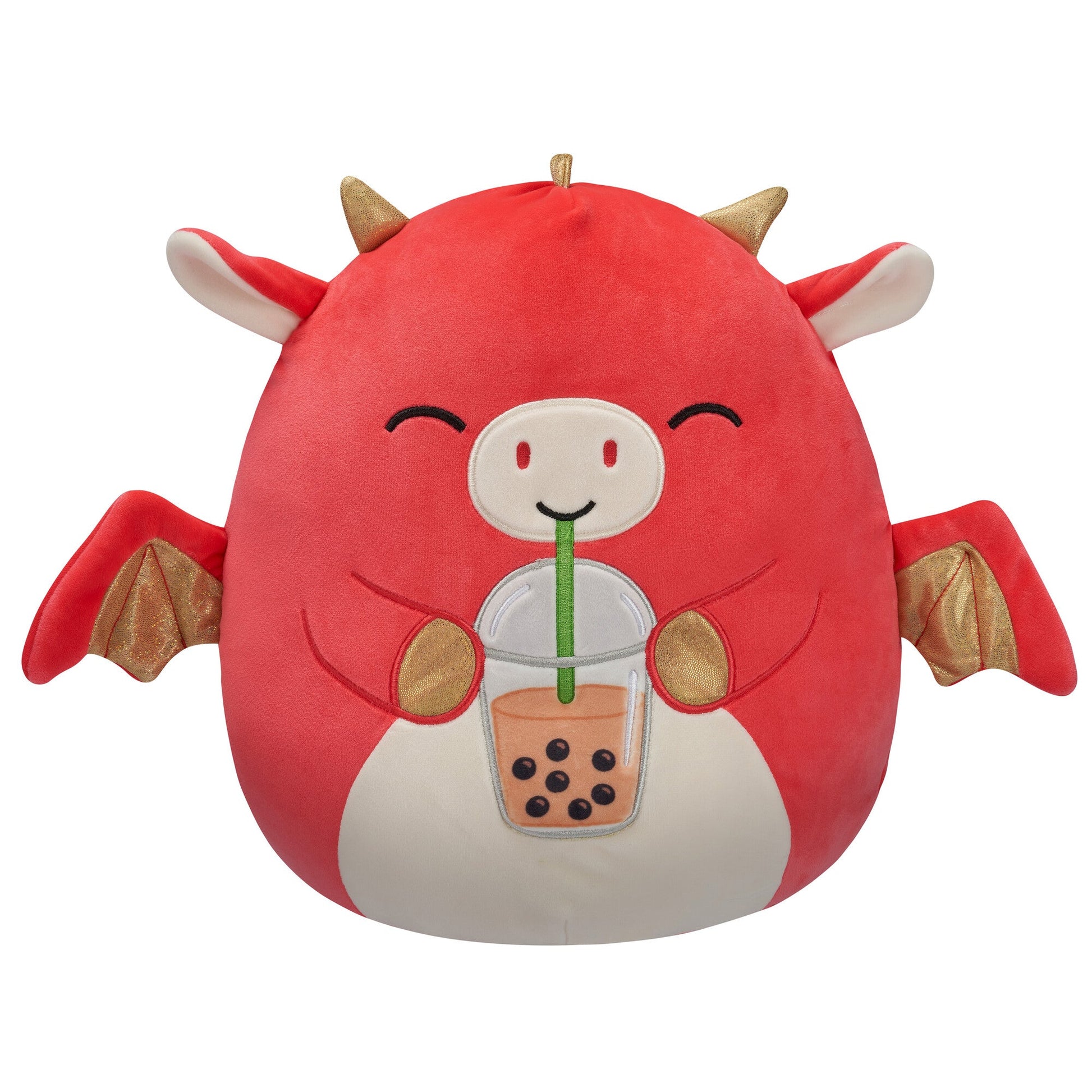 Squishmallows - Squishmallows 12" Baiden the Red Dragon with Boba Drink | Jazwares